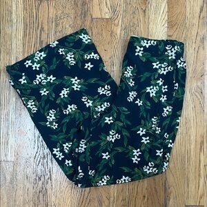 Marine Layer Floral Wide Leg Pants - Green and White